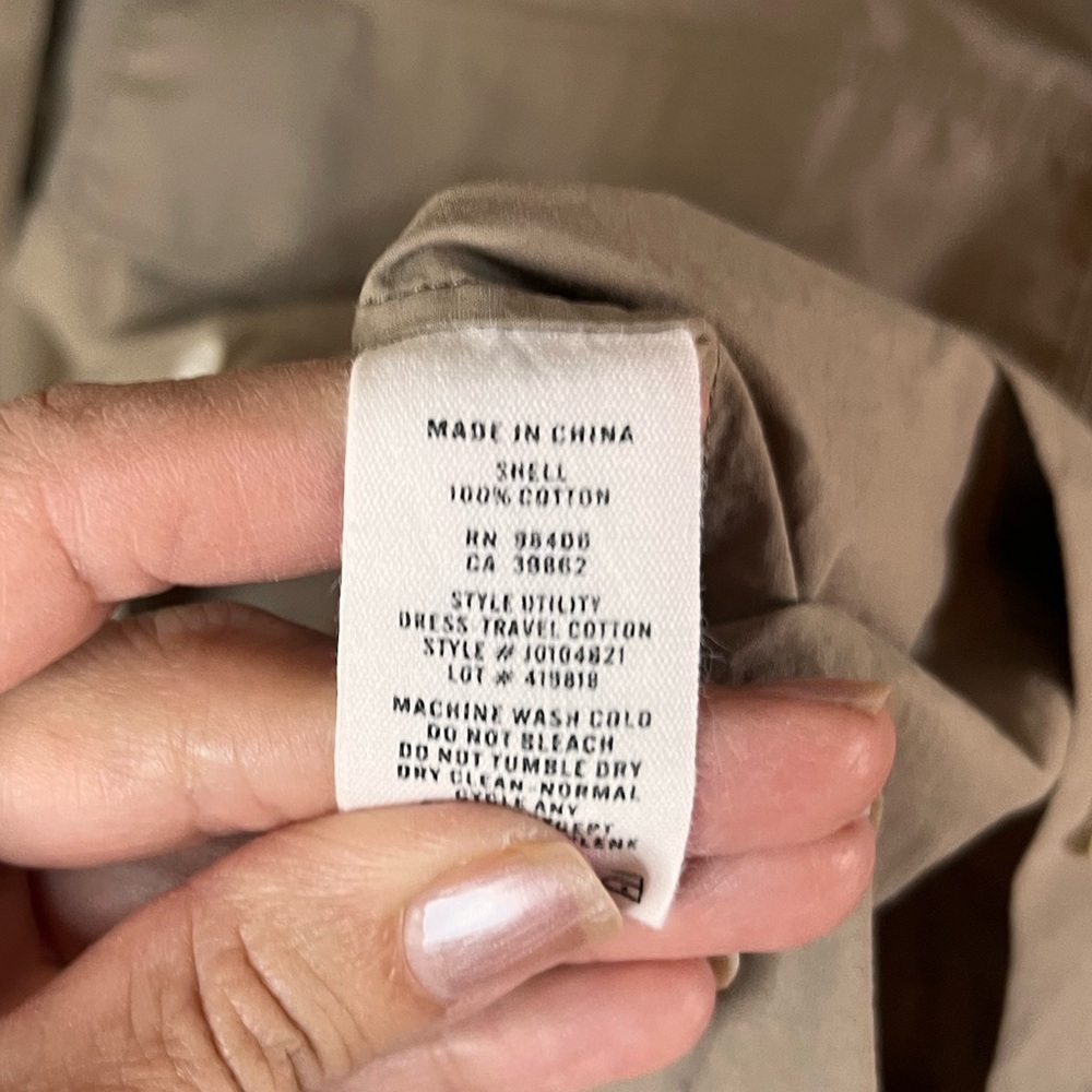 Theory Utility Cotton Mini Dress Medium Short Sleeve khaki color - Picture 7 of 8